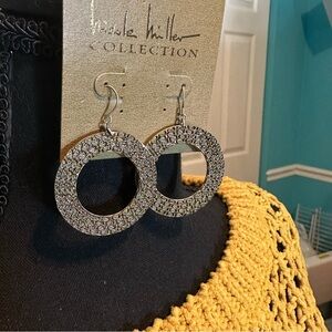 Nicole Miller Intricate Gold Circle Earrings NWT‎